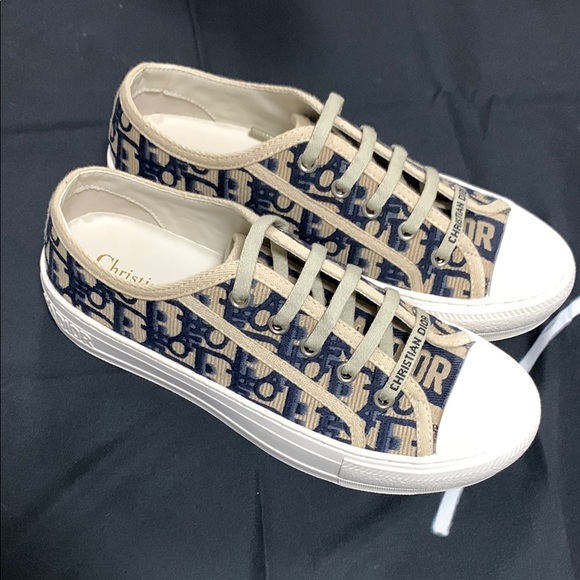 Christian Dior Beige and Blue Sneakers - Picture 1 of 4